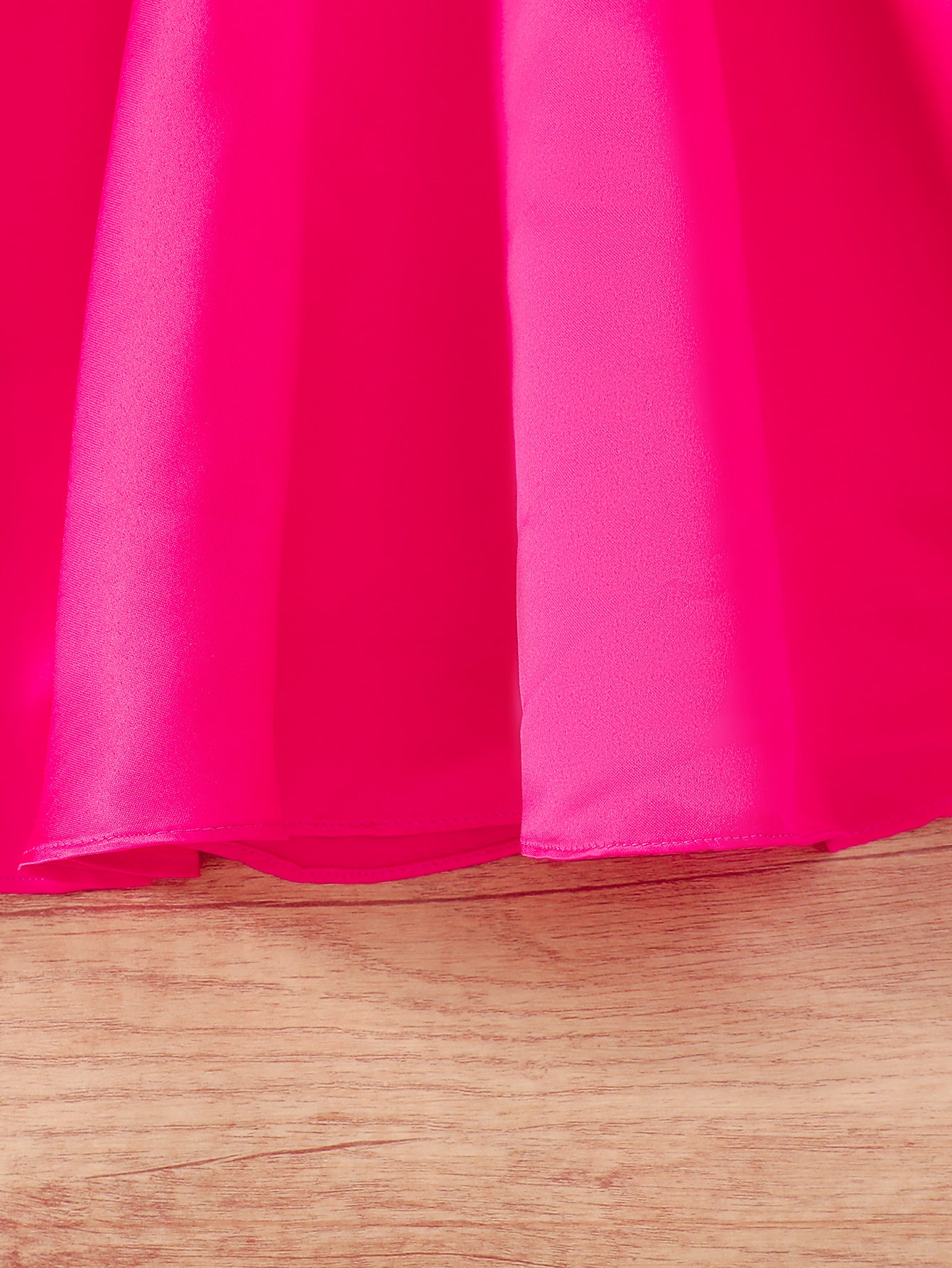 Girl's Rose Red Slant Shoulder Wrought Fabric Stereoscopic Flower Princess Dress