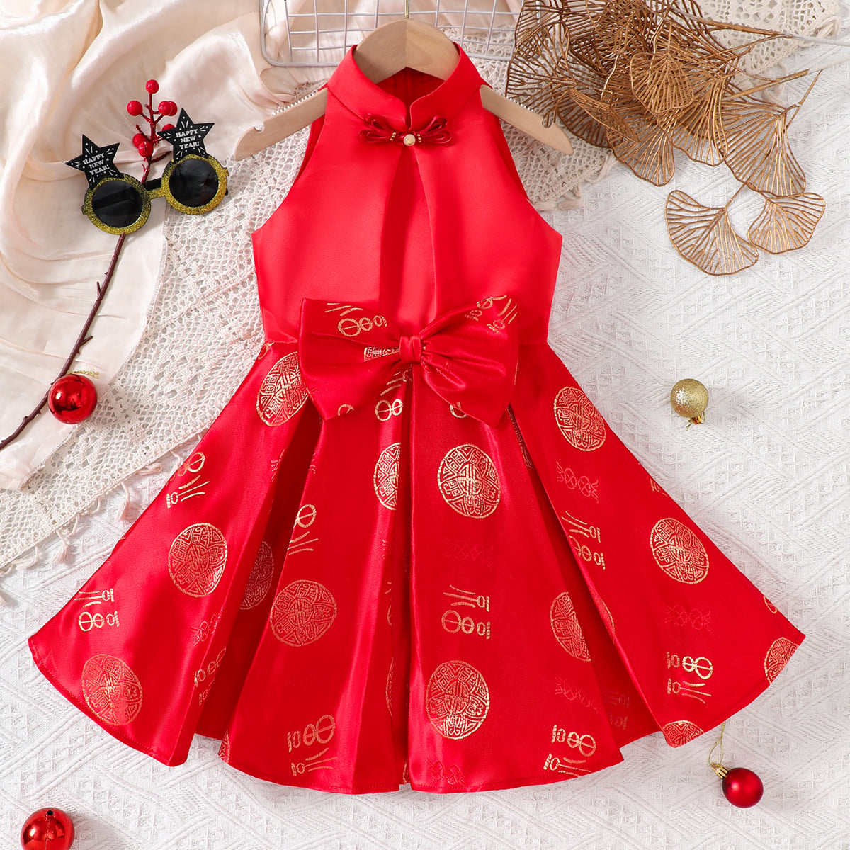 Girl's New Chinese style Dress New Year's Day Party Dress FanHao Dress Girl's New Chinese style Dress New Year's Day Party Dress FanHao Dress